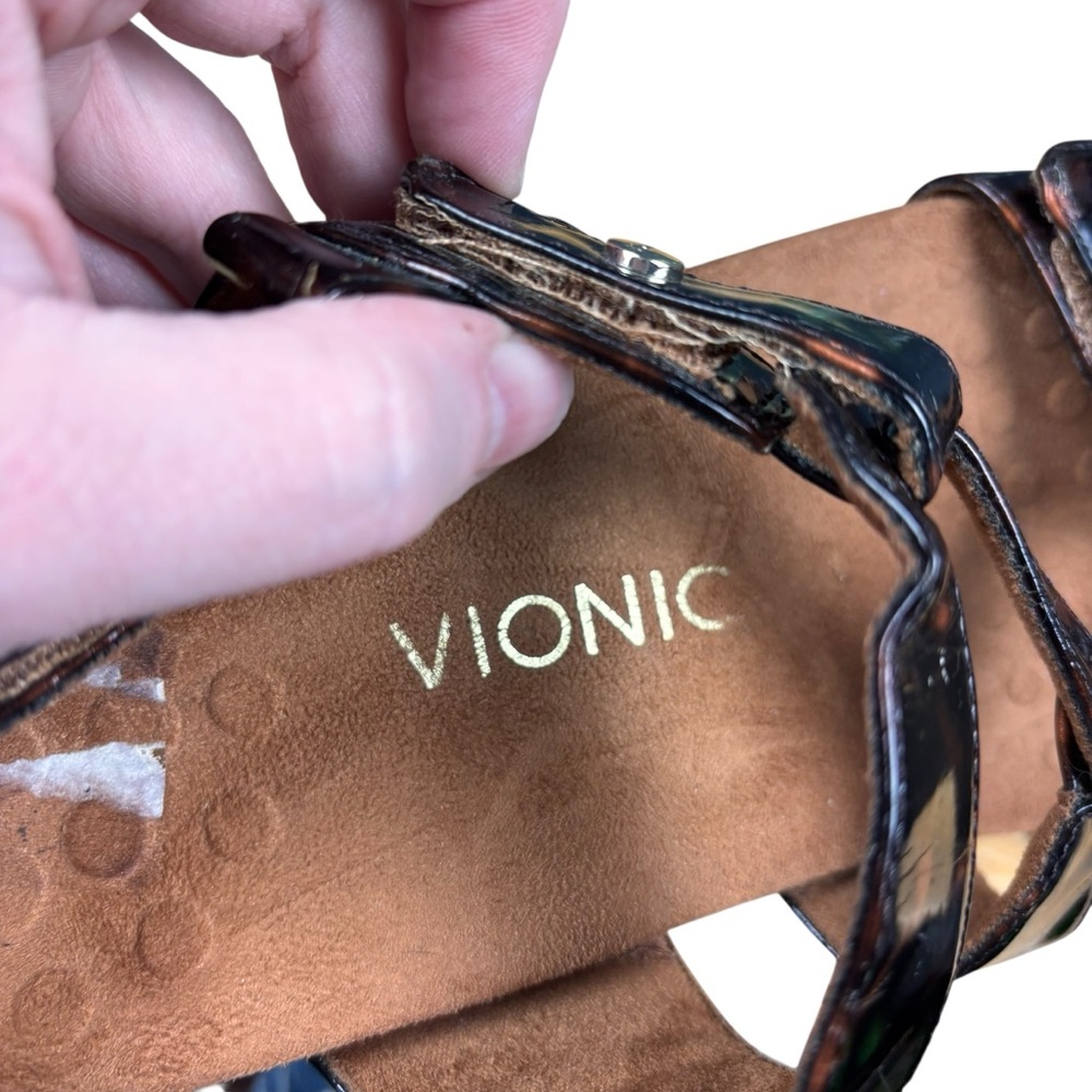 Vionic Paros Tortoise Shell Adjustable Strappy Sa… - image 8